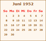 Ereignisse Juni 1952