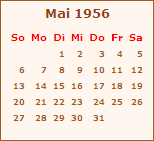Kalender Mai 1956
