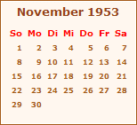 Ereignisse November 1953