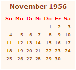 Kalender November 1956