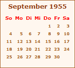 Kalender September 1955