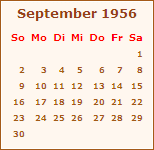 Kalender September 1956