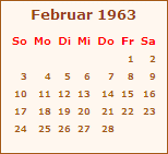 Februar 1963 Ereignisse