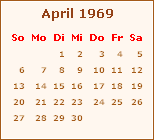 Kalender April 1969