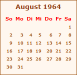 Kalender August 1964
