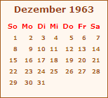 Kalender Dezember 1963