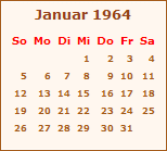 Kalender Januar 1964