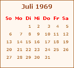 Kalender Juli 1969