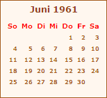 Ereignisse Juni 1961