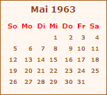 Kalender Mai 1963