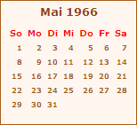 Kalender Mai 1967