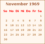 Kalender November 1969