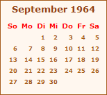 Kalender September 1964