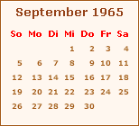 Kalender September 1965