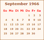 Kalender September 1967