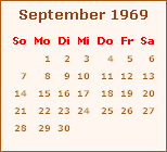 Kalender September 1969