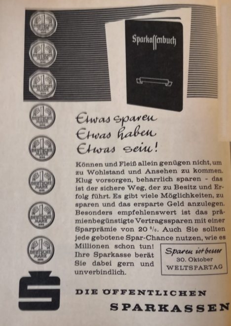 Werbung Sparkasse 1962