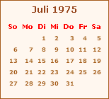 Kalender Juli 1975