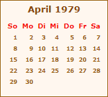 Kalender April 1979