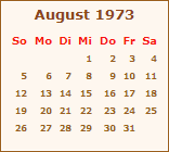 Kalender August 1973