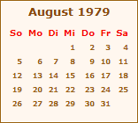 Kalender August 1979