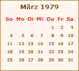 Kalender März 1979
