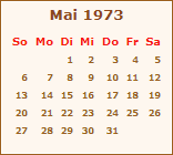 Kalender Mai 1973