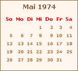 Kalender Mai 1974