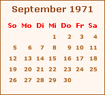 Kalender September 1971