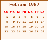 Der Februar 1987