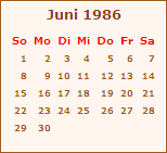 Der Juni 1986