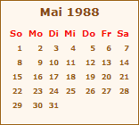 Kalender Mai 1988