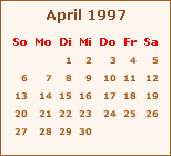 Kalender April 1997