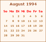 Kalender August 1994