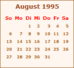 Kalender August 1995