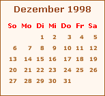 Kalender Dezember 1998