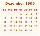 Kalender Dezember 1999
