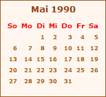 Kalender Mai 1990