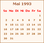 Kalender Mai 1993