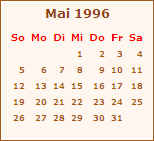 Kalender Mai 1990