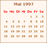 Kalender Mai 1997