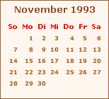 Kalender November 1993