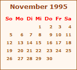 Kalender November 1995