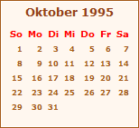 Kalender Oktober 1995