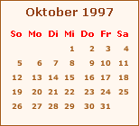 Kalender Oktober 1997