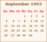 Kalender September 1993
