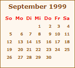 Kalender September 1999