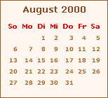 Kalender August 2000