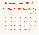 Ereignisse November 2001