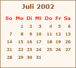 Kalender Juli 2002